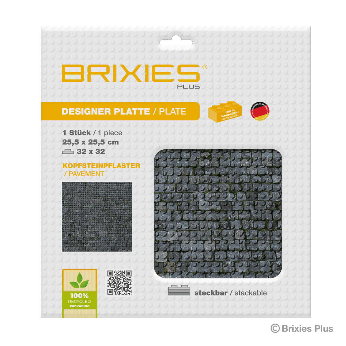 BRIXIES Plus Designer Plate Cobblestone 32 x 32 Studs