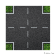 BRIXIES Plus Designer Plate Street Crossing 32 x 32 Studs