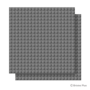 BRIXIES Plus Base Plate Dark Grey 20 x 20 Studs Twin Pack
