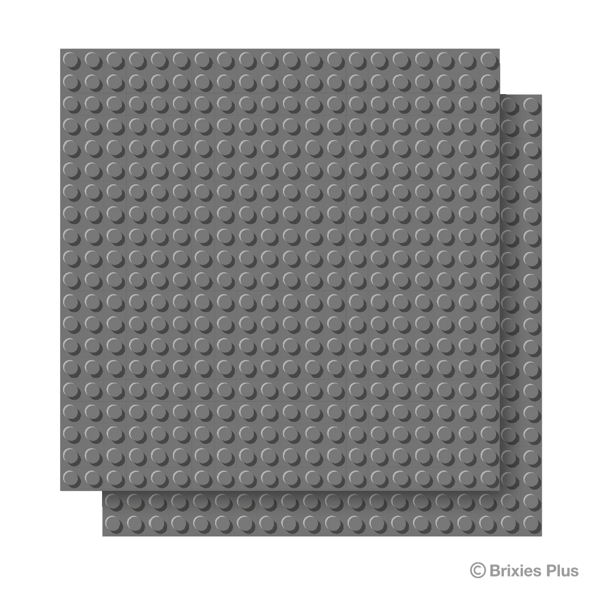 BRIXIES Plus Base Plate Dark Grey 20 x 20 Studs Twin Pack