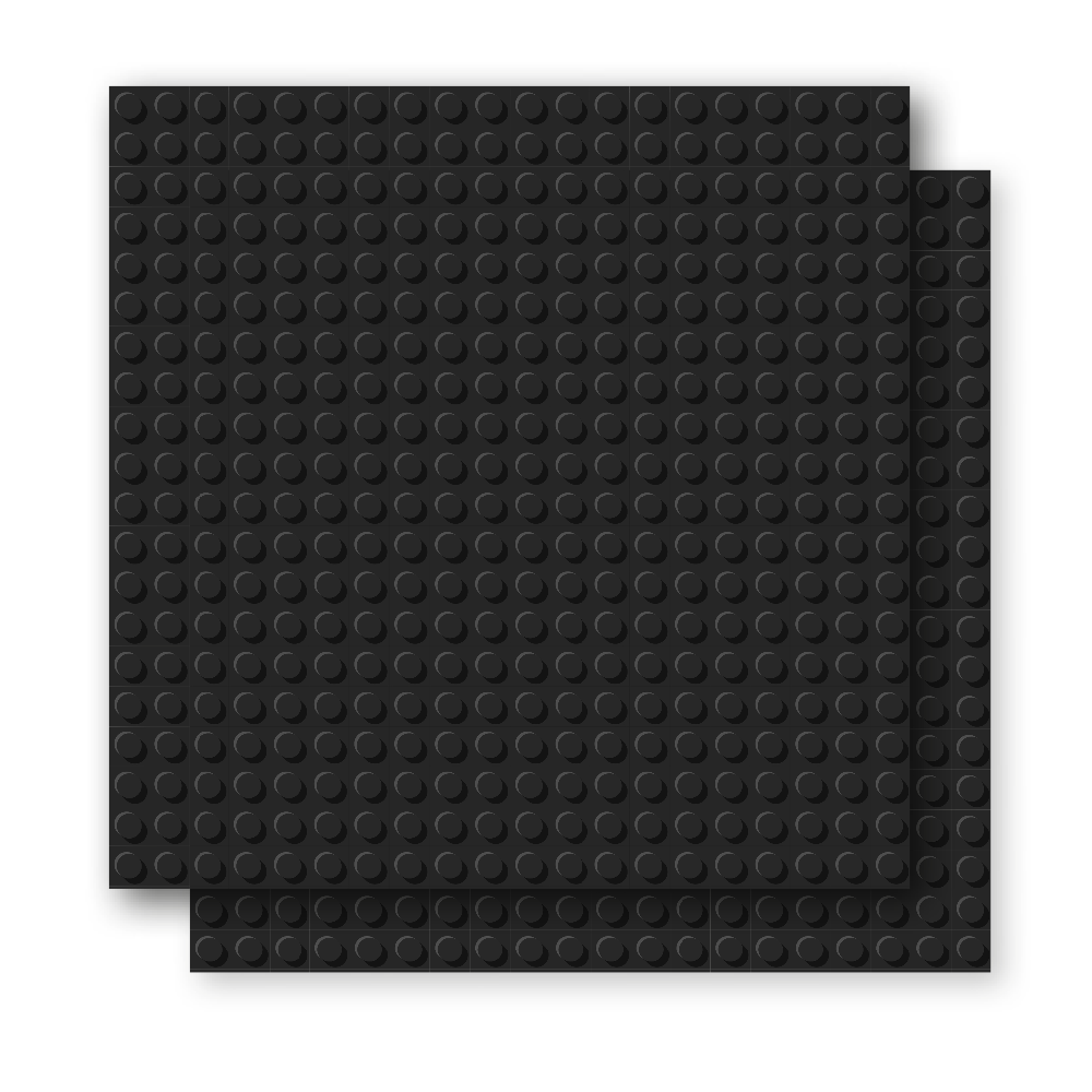 BRIXIES Plus Base Plate Black 20 x 20 Studs Twin Pack