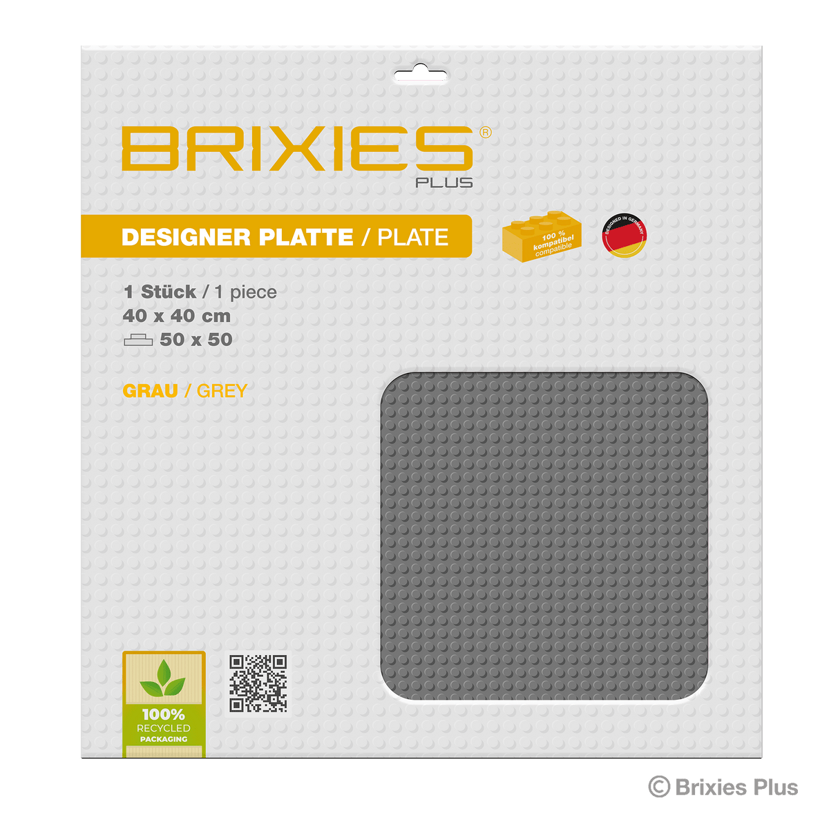Basis Platte Grau 50 x 50 Noppen
