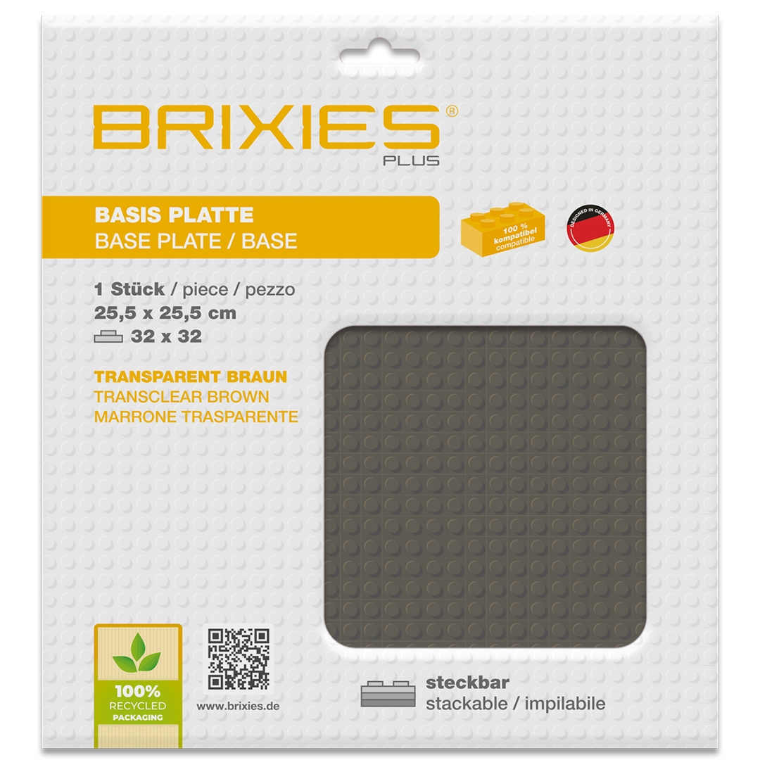 Basis Platte transparent braun 32 x 32 Noppen