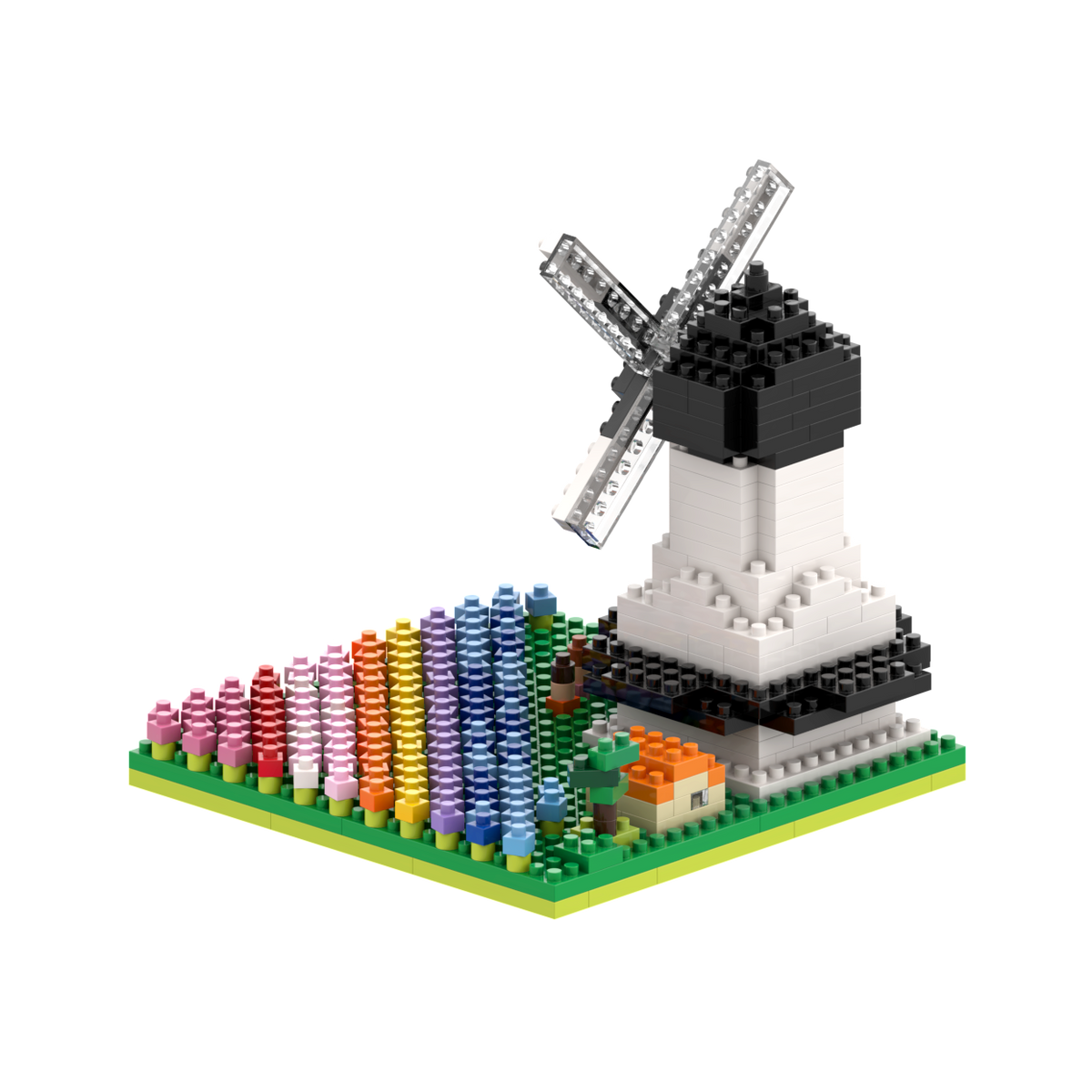Windmühle mit Tulpen